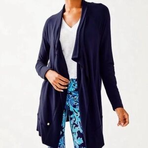 New Lilly Pulitzer Small True Navy Carmela wrap cardigan with tags !!